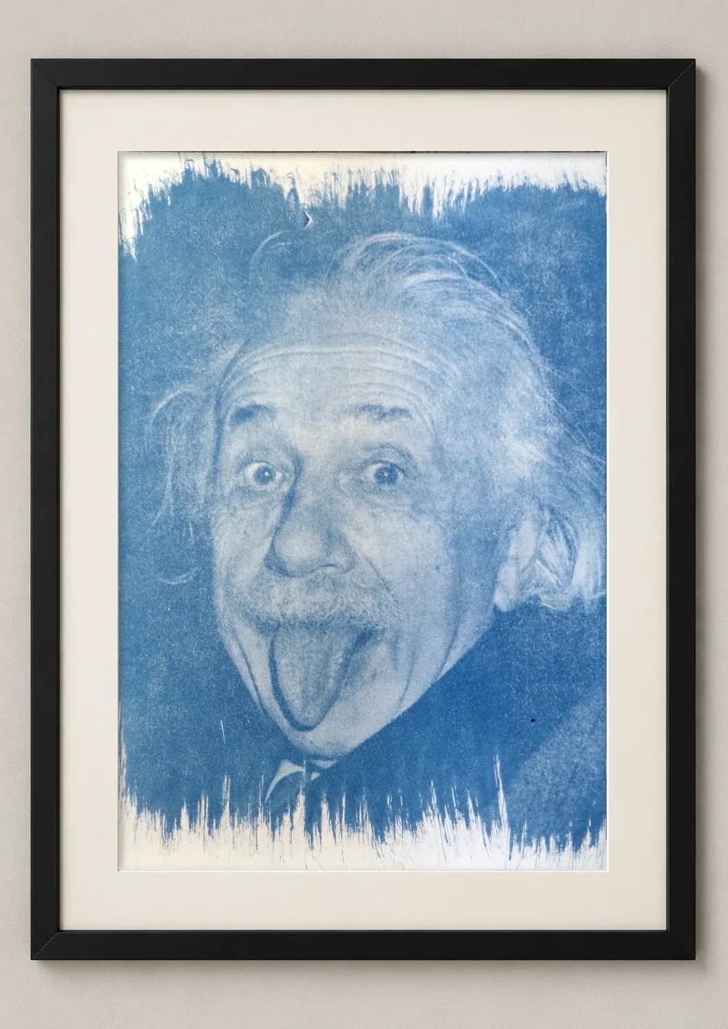 Albert Einstein – Porträt | Kunstdruck — Illustrationsfoto mit Rahmen. Der Rahmen ist nicht im Lieferumfang enthalten.