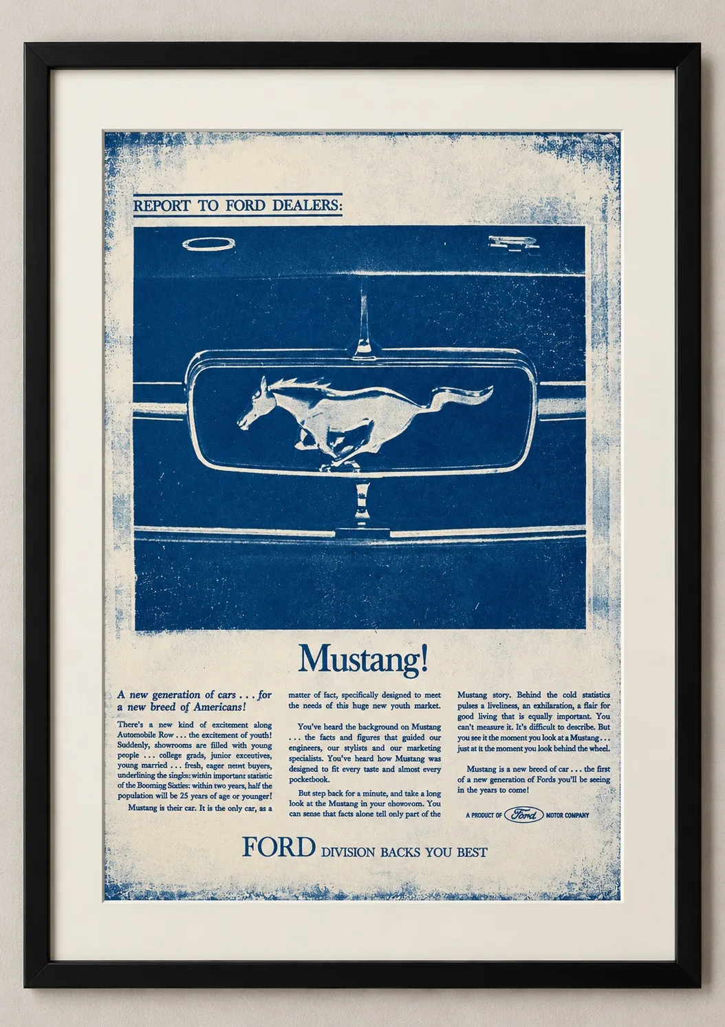 Ford Mustang 1965 čelní maska #BlueprintBlueprintmustang0101