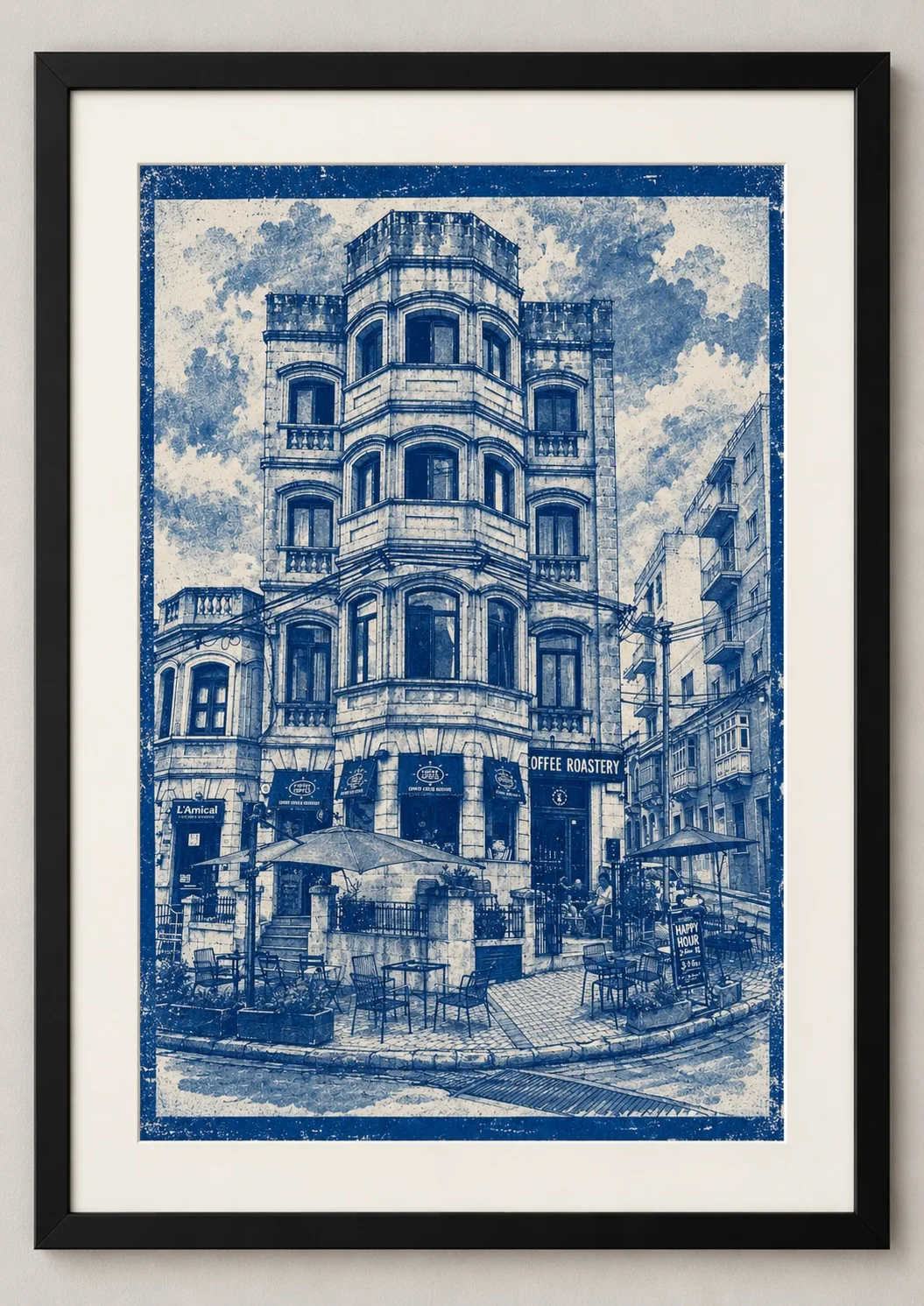 Coffee Circus Porto – Malta | art print #BlueprintMaltaValletta01