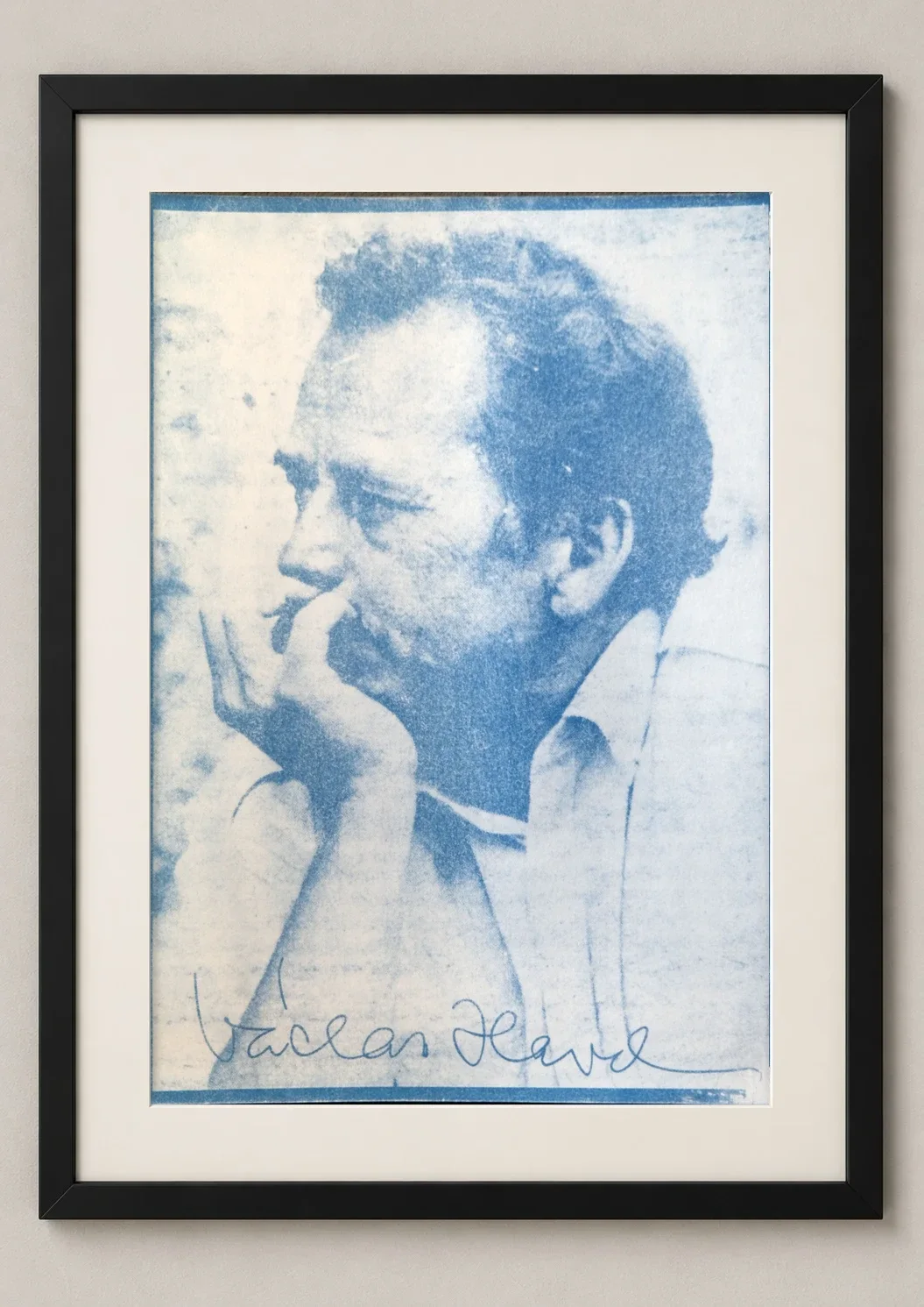 Václav Havel – Porträt — Illustrationsfoto mit Rahmen. Der Rahmen ist nicht im Lieferumfang enthalten.
